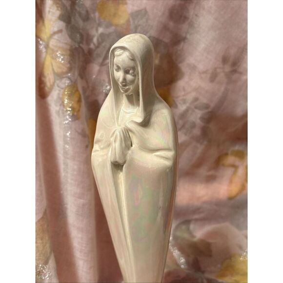 Madonna Mary Bisque Ceramic 11” Figurine Atlantic Mold - Picture 9 of 12